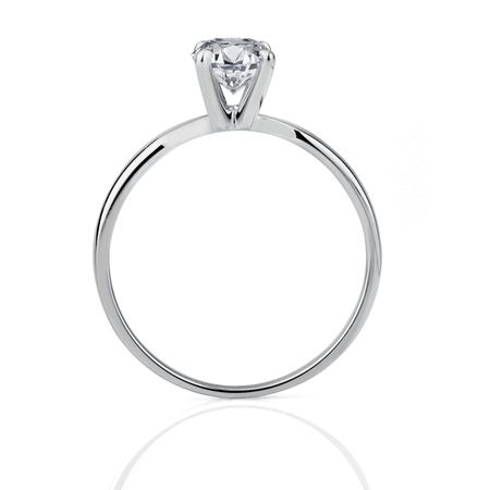 Aliança de ouro branco com um diamente